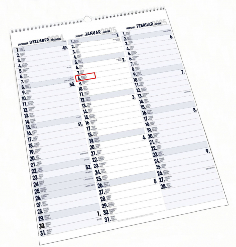3-MONATSPLANER - BÜROPLANER - OFFICE PLANER